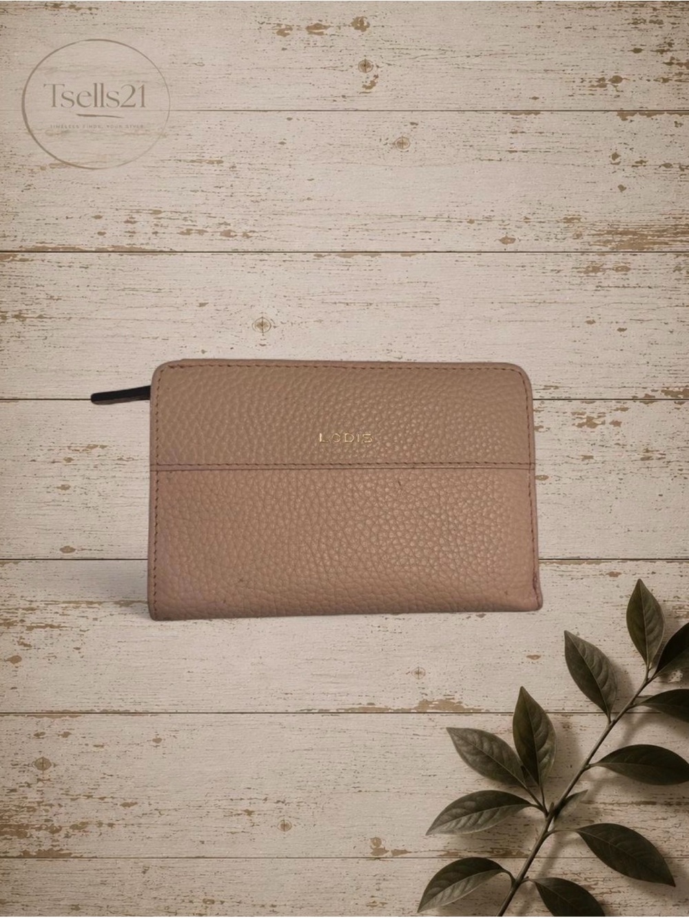 Lodis Blush Pink Pebbled Genuine Leather Bifold Wallet